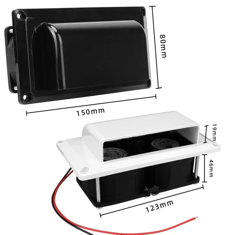 Exaustor Ar Lateral Banheiro Cozinha Motorhome Trailer 12v