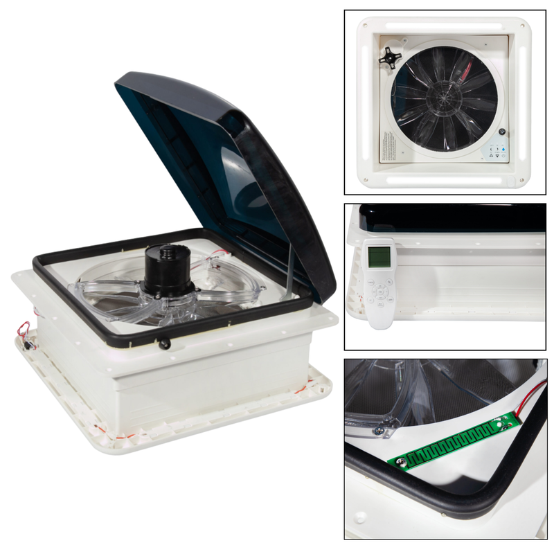 CLARABÓIA 36 X 36 CM COM EXAUSTOR, VENTILADOR, LED, SENSOR DE CHUVA E CONTROLE REMOTO