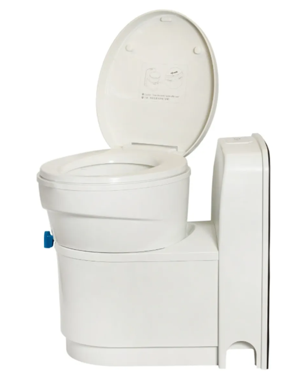 Vaso sanitário cassete luxo com caixa de detritos e porta de serviços