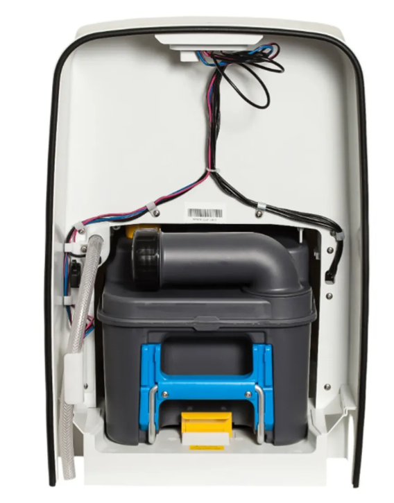 Vaso sanitário cassete luxo com caixa de detritos e porta de serviços