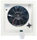 CLARABÓIA 36 X 36 CM COM EXAUSTOR 12V, VENTILADOR, SENSOR DE CHUVA E CONTROLE REMOTO