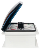 CLARABÓIA 36 X 36 CM COM EXAUSTOR 12V, VENTILADOR, SENSOR DE CHUVA E CONTROLE REMOTO