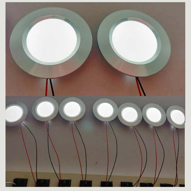 Kit 05 Refletores LED Slim Embutido 68mm - 12V ou 24V / 3W / Design invisível. Impacto Absoluto.