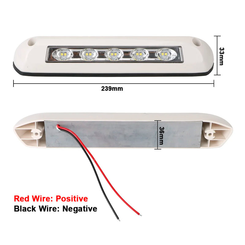 Luminária Externa Branco/Preto LED 12/24V