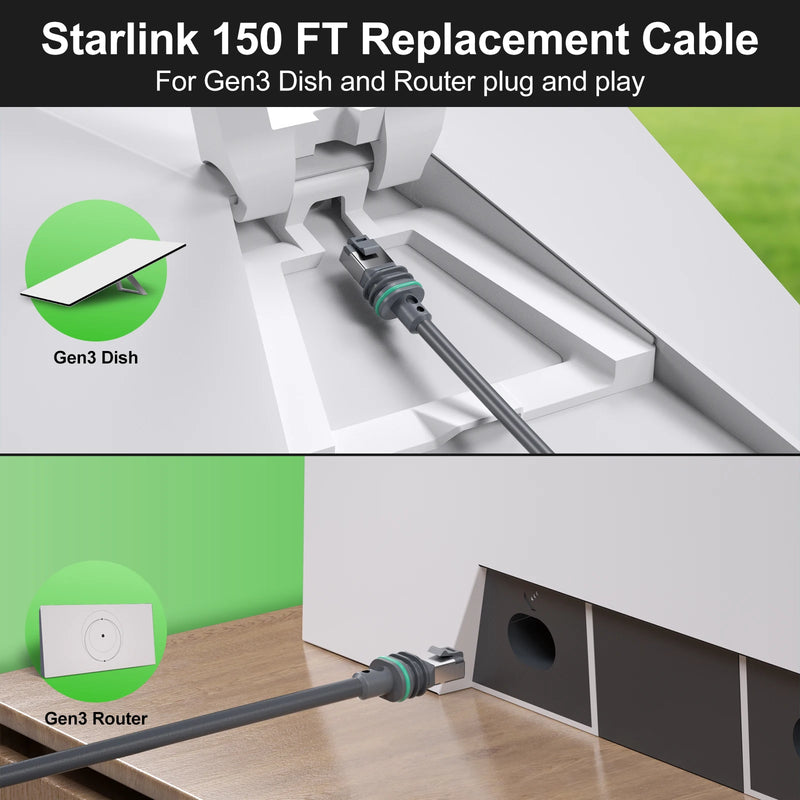 Cabo de extensão rede para Starlink V3/Gen 3 e Starlink Mini