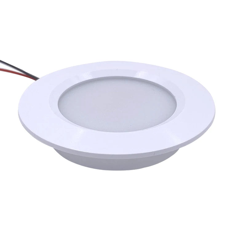 Kit 05 Refletores LED Slim Embutido 68mm - 12V ou 24V / 3W / Design invisível. Impacto Absoluto.