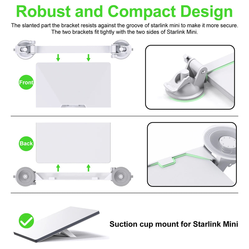 Suporte Case Para Antena Starlink Mini Gen4 Com Ventosas