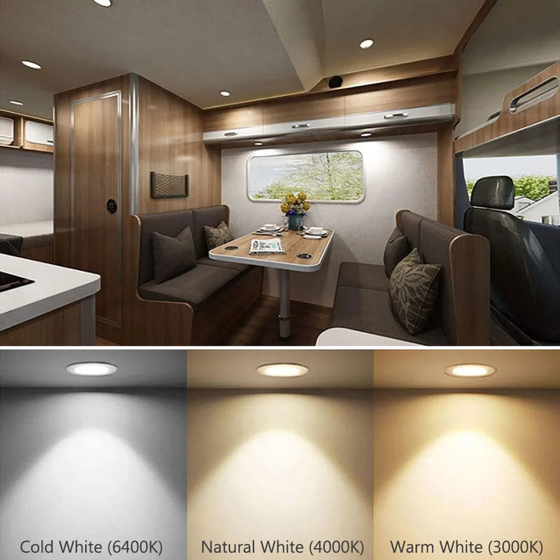 Kit de Luzes led embutidas 12v para Trailer Motorhome - Iluminação Moderna e Econômica