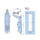 Fechadura Bagageiro Tulha Preto 93 x 34 mm Trailer Motorhome
