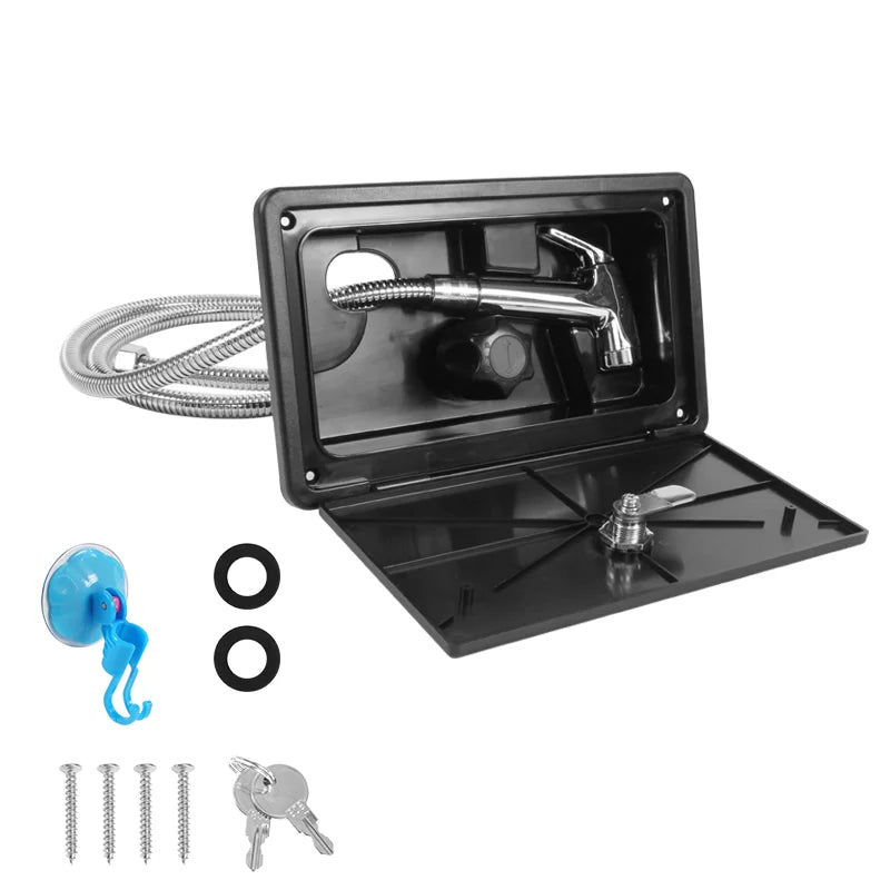 Chuveiro externo 1,5m com porta e chave Motorhome Trailer Camper