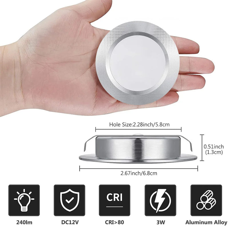 Kit de Luzes led embutidas 12v para Trailer Motorhome - Iluminação Moderna e Econômica