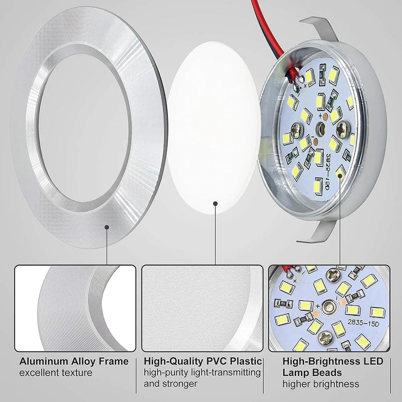 Kit de Luzes led embutidas 12v para Trailer Motorhome - Iluminação Moderna e Econômica