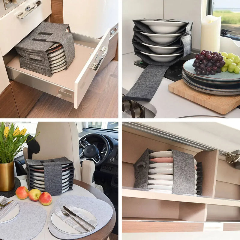 Suporte de copos e pratos de feltro para Motorhomes, trailers e camper van