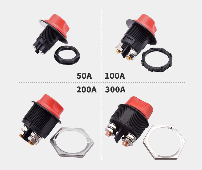 Interruptor de corte de bateria rotativo 12V 24V DC 50A 100A 200A 300A