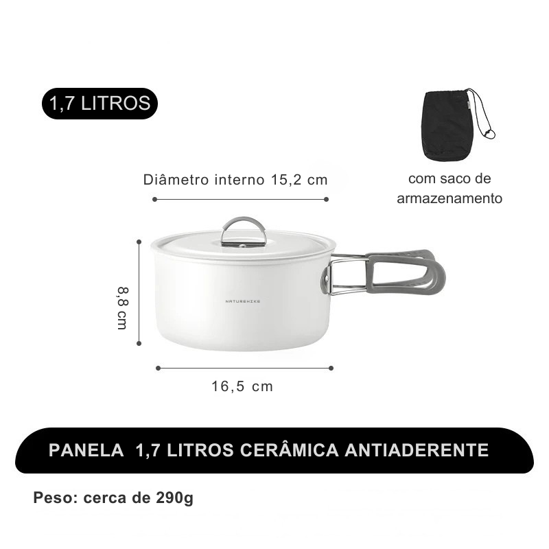 Conjunto De Panelas Portátil Cerâmica